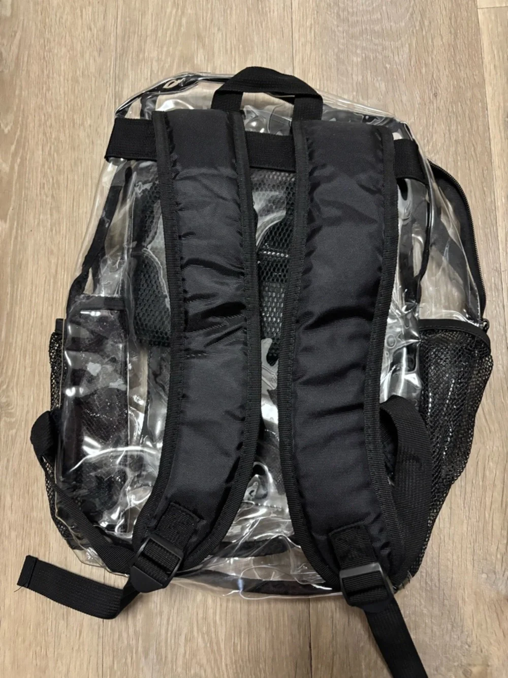 Unk Clear Backpack with Black Mesh Accents - Picture 4 of 4